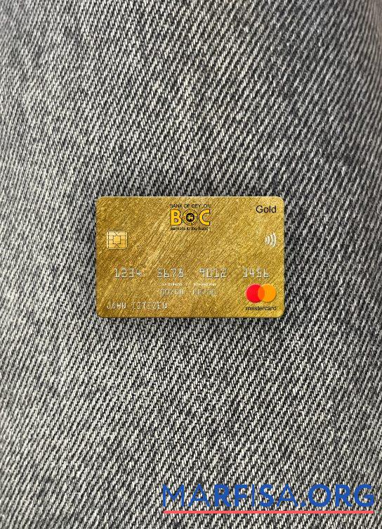 Blank Sri Lanka Bank of Ceylon bank mastercard gold photolook front real example